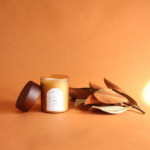 Load image into Gallery viewer, VELVET Hand Poured Candle. Sandalwood. Cassis. Waterlily. Pink Pepper. Jasmine. 16 oz oz. Double Cotton Wick. Tangerine and Amber.