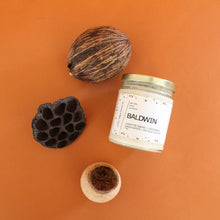 Load image into Gallery viewer, BALDWIN Hand Poured Candle. Cedar Smoke. Cardamom. Oud. Incense. Black Pepper. 7 oz.