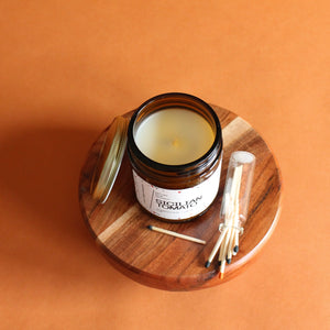 SICILIAN TOMATO Hand Poured Candle. Tomato Leaf. Basil. Star Jasmine. Lemon Zest. 7 oz. Wood Wick. Cotton Wick.