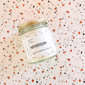 MONTHLY MYSTERY CANDLE. Surprise Monthly Scent. Treat Yourself. Give a Gift. 7 oz.