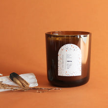 Load image into Gallery viewer, PORTAL Hand Poured Candle. Palo Santo. Eucalyptus. Sage. Cypress. 22 oz. Triple Cotton Wick. Amber.