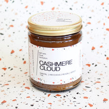 Load image into Gallery viewer, CASHMERE CLOUD Hand Poured Candle. Sandalwood. Santal. Cashmere. Musk. Mountain Air.  7 oz. Amber Jar. Cotton Wick.