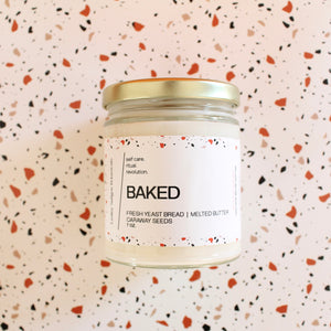 BAKED Hand Poured Candle. Fresh Baked  Yeast Bread. Caraway Seeds. Melted Butter. 7 oz.