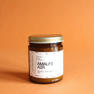 AMALFI AIR Hand Poured Candle. Crushed Sage. Driftwood. Citrus Peel. Sea Salt. 7 oz. Wood Wick. Cotton Wick.