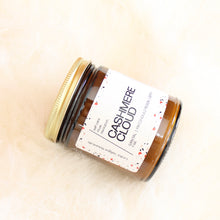 Load image into Gallery viewer, CASHMERE CLOUD Hand Poured Candle. Sandalwood. Santal. Cashmere. Musk. Mountain Air.  7 oz. Amber Jar. Cotton Wick.