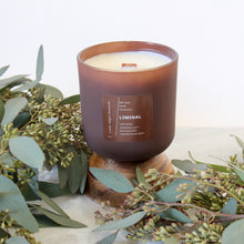 Load image into Gallery viewer, LIMINAL Hand Poured Candle. Wet Lichen. Opopanax Gum. Holy Basil Leaf. Toasted Tonka Bean. 14 oz. Chestnut Matte. Large.