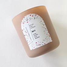 Load image into Gallery viewer, BEY Hand Poured Candle. Clove. Honey. Bourbon. Tamarind. Wood Wick. 12 oz. Matte Fawn. SALE
