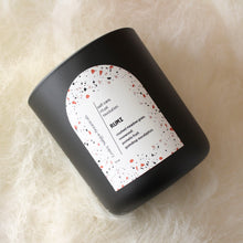Load image into Gallery viewer, RUMI Hand Poured Candle. Pomelo Fruit. Gumdrop Eucalyptus. Meadow Grass. Wood Wick. 12 oz. Matte Black.