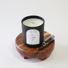 Load image into Gallery viewer, CHIRON Hand Poured Candle. Blackberry. Clary Sage. Tea. Large Wood Wick Candle. Matte Black.