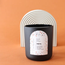 Load image into Gallery viewer, PORTAL Hand Poured Candle. Palo Santo. Eucalyptus. Cypress. Wood Wick. 12 oz. Matte Black.