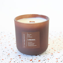 Load image into Gallery viewer, LIMINAL Hand Poured Candle. Wet Lichen. Opopanax Gum. Holy Basil Leaf. Toasted Tonka Bean. 14 oz. Chestnut Matte. Large.
