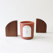 Load image into Gallery viewer, NOLA Hand Poured Candle. Bourbon. Beignet. Tobacco. Wood Wick. 12 oz. Matte Terracotta.